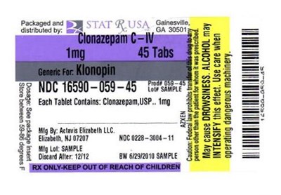 Label Image 1mg - CLONAZEPAM 1MG 059 LABEL